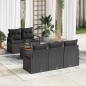 vidaXL Set Divano da Giardino in 6 Pezzi con Cuscini in Rattan Nero vidaXL Set Divano da Giardino in 6 Pezzi con Cuscini in Rattan Nero