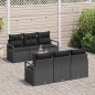 vidaXL Set di divani da giardino da 7 pezzi con cuscini in polirattan nero e acacia.