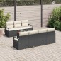 vidaXL Set Divano da Giardino 8 Pezzi con Cuscini Neri in Rattan Tecnologico e Acacia
