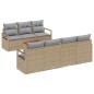 vidaXL Set da Giardino in 8 Pezzi con Cuscini Beige in Rattan Composito