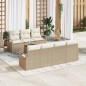 vidaXL Set da Giardino in 8 Pezzi con Cuscini Beige in Rattan Composito e Acacia