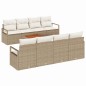 vidaXL Set di divani da giardino 9 pezzi con cuscini beige in rattan poly e acacia vidaXL Set di divani da giardino 9 pezzi con cuscini beige in rattan poly e acacia