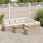 vidaXL Set Giardino 9 Pezzi con Cuscini Beige in Rattan Sintetico