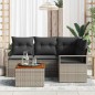 vidaXL Set da Giardino a 5 Pezzi con Cuscini Grigi in Rattan Sintetico