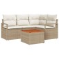 vidaXL Set di divani da giardino in 5 pezzi con cuscini beige in rattan polimerico.