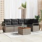 vidaXL Set di divani da giardino 6 pezzi con cuscini grigi in rattan sintetico e acacia