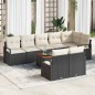 vidaXL Set di Sofà da Giardino 9 Pezzi con Cuscini Neri in Polyrattan e Acacia