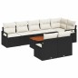vidaXL Set di Sofà da Giardino 9 Pezzi con Cuscini Neri in Polyrattan e Acacia