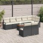 vidaXL Set di Sofà da Giardino 9 Pezzi con Cuscini Neri in Polyrattan e Acacia