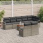 vidaXL Set di divani da giardino 9 pezzi con cuscini grigi e struttura in rattan sintetico e legno di acacia.