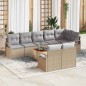 vidaXL Set Giardino 9 Pezzi di con Cuscini Beige in Rattan Sintetico e Tavolino in Acacia