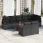 vidaXL Set da Giardino 9 Pezzi con Cuscini in Rattan e Poliestere Nero in Acacia