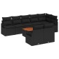 vidaXL Set da Giardino 9 Pezzi con Cuscini in Rattan e Poliestere Nero in Acacia