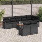 vidaXL Set da Giardino 9 Pezzi con Cuscini in Rattan e Poliestere Nero in Acacia