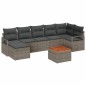 vidaXL Set di divani da giardino 8 pezzi con cuscini grigi in rattan sintetico e acacia