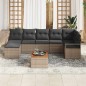 vidaXL Set di divani da giardino 8 pezzi con cuscini grigi in rattan sintetico e acacia