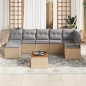 vidaXL Set Giardino 8 Pezzi con Cuscini Beige in Rattan Sintetico e Acacia vidaXL Set Giardino 8 Pezzi con Cuscini Beige in Rattan Sintetico e Acacia