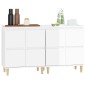 Credenze 2pz Bianco Lucido 60x35x70 cm in Legno Multistrato Credenze 2pz Bianco Lucido 60x35x70 cm in Legno Multistrato