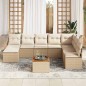vidaXL Set di Divani da Giardino da 9 Pezzi con Cuscini Beige in Rattan Sintetico e Acacia vidaXL Set di Divani da Giardino da 9 Pezzi con Cuscini Beige in Rattan Sintetico e Acacia