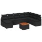 vidaXL Set da Giardino 9 Pezzi con Cuscini in Rattan Sintetico Nero e Acacia vidaXL Set da Giardino 9 Pezzi con Cuscini in Rattan Sintetico Nero e Acacia