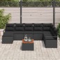 vidaXL Set da Giardino 9 Pezzi con Cuscini in Rattan Sintetico Nero e Acacia vidaXL Set da Giardino 9 Pezzi con Cuscini in Rattan Sintetico Nero e Acacia