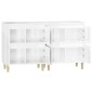 Credenze 2pz Bianco Lucido 60x35x70 cm in Legno Multistrato Credenze 2pz Bianco Lucido 60x35x70 cm in Legno Multistrato