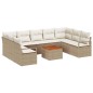 vidaXL Set di divani da giardino 10 pezzi con cuscini beige in rattan sintetico e acacia vidaXL Set di divani da giardino 10 pezzi con cuscini beige in rattan sintetico e acacia
