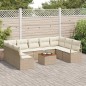 vidaXL Set di divani da giardino 10 pezzi con cuscini beige in rattan sintetico e acacia vidaXL Set di divani da giardino 10 pezzi con cuscini beige in rattan sintetico e acacia