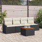 vidaXL Set di divani da giardino 5 pezzi con cuscini in rattan polietilene nero e acacia vidaXL Set di divani da giardino 5 pezzi con cuscini in rattan polietilene nero e acacia