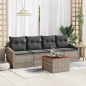 vidaXL Set di divani da giardino 5 pezzi con cuscini grigi in rattan poliacrilico e acacia