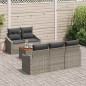 vidaXL Set da giardino in 6 pezzi con cuscini grigi in rattan sintetico e legno di acacia