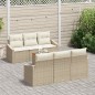 vidaXL Set da Giardino 7 Pezzi con Cuscini Beige in Rattan Poli e Acacia vidaXL Set da Giardino 7 Pezzi con Cuscini Beige in Rattan Poli e Acacia