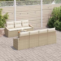 vidaXL Set di divani da giardino con cuscini, 8 pezzi in rattan sintetico e legno di acacia