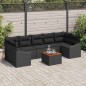vidaXL Set divani da giardino 8 pezzi con cuscini neri