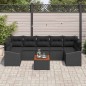 vidaXL Set divani da giardino 8 pezzi con cuscini neri