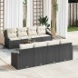 vidaXL Set di divani da giardino 9 pezzi con cuscini, rattan nero e legno di acacia.