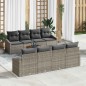 vidaXL Set da Giardino di 9 Pezzi con Cuscini Grigi in Rattan Sintetico e Acacia