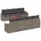 vidaXL Set da Giardino di 9 Pezzi con Cuscini Grigi in Rattan Sintetico e Acacia