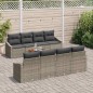 vidaXL Set da Giardino di 9 Pezzi con Cuscini Grigi in Rattan Sintetico e Acacia