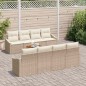 vidaXL Set Divano da Giardino a 9 Pezzi con Cuscini Beige in Rattan Sintetico e Acacia