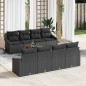 vidaXL Set di divani da giardino 9 pezzi con cuscini in polirattan nero e legno di acacia vidaXL Set di divani da giardino 9 pezzi con cuscini in polirattan nero e legno di acacia