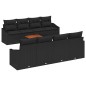 vidaXL Set di divani da giardino 9 pezzi con cuscini in polirattan nero e legno di acacia vidaXL Set di divani da giardino 9 pezzi con cuscini in polirattan nero e legno di acacia