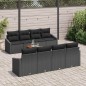 vidaXL Set di divani da giardino 9 pezzi con cuscini in polirattan nero e legno di acacia vidaXL Set di divani da giardino 9 pezzi con cuscini in polirattan nero e legno di acacia