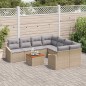 vidaXL Set Giardino 9 Pezzi con Cuscini Beige in Rattan Sintetico e Acacia vidaXL Set Giardino 9 Pezzi con Cuscini Beige in Rattan Sintetico e Acacia