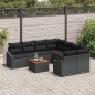 vidaXL Set di divani da giardino a 9 pezzi con cuscini neri in rattan sintetico vidaXL Set di divani da giardino a 9 pezzi con cuscini neri in rattan sintetico