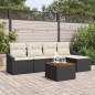 vidaXL Set di Divani da Giardino a 6 Pezzi in Rattan Sintetico Nero Acacia vidaXL Set di Divani da Giardino a 6 Pezzi in Rattan Sintetico Nero Acacia