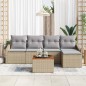 vidaXL Set divani da giardino 6 pezzi con cuscini in rattan sintetico beige e acacia vidaXL Set divani da giardino 6 pezzi con cuscini in rattan sintetico beige e acacia