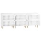 Credenze 3pz Bianco Lucido 60x35x70 cm in Legno Multistrato
