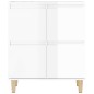 Credenze 3pz Bianco Lucido 60x35x70 cm in Legno Multistrato