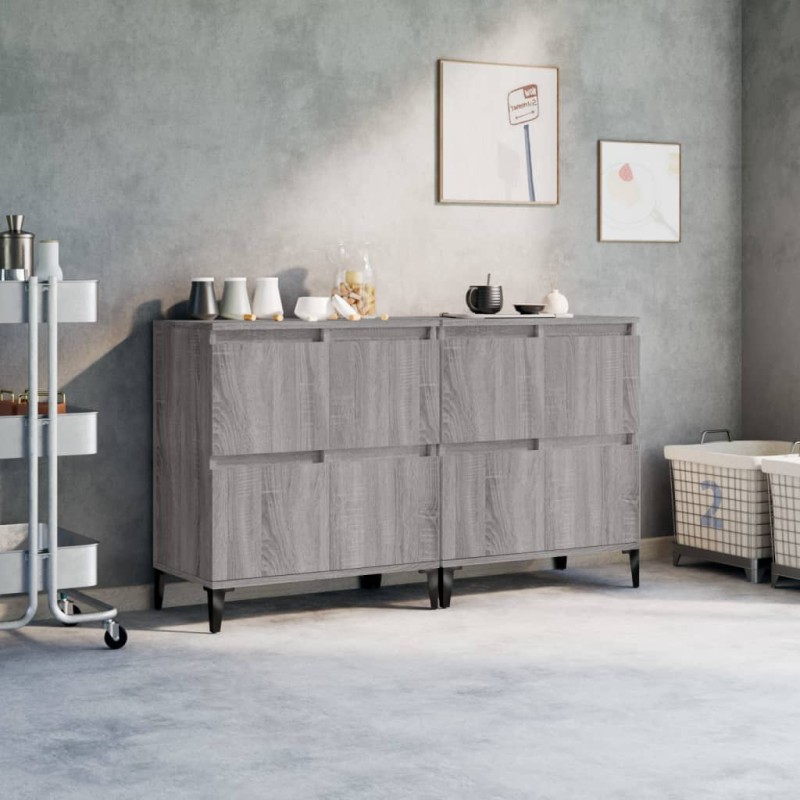 Credenze 2pz Grigio Sonoma 60x35x70 cm in Legno Multistrato Credenze 2pz Grigio Sonoma 60x35x70 cm in Legno Multistrato